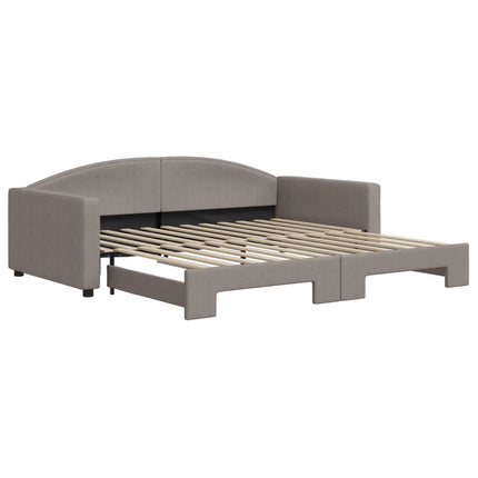 daybed med udtræk 100x200 cm stof gråbrun