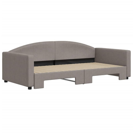 daybed med udtræk 100x200 cm stof gråbrun