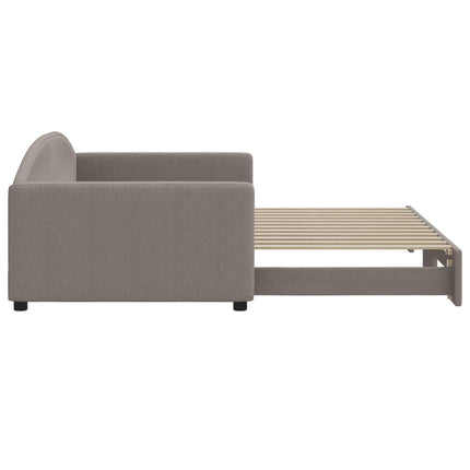 daybed med udtræk 100x200 cm stof gråbrun