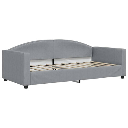 daybed med udtræk 90x190 cm stof lysegrå