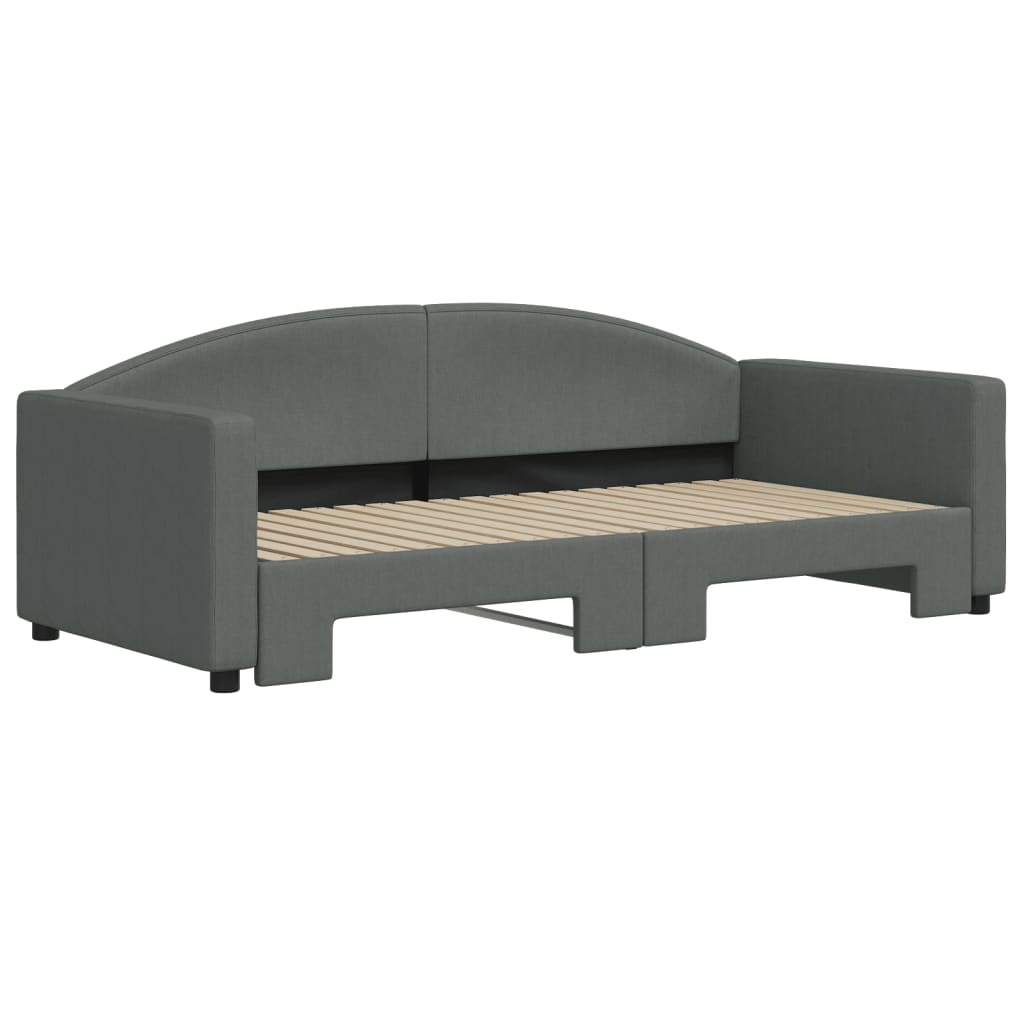 daybed med udtræk 90x190 cm stof mørkegrå