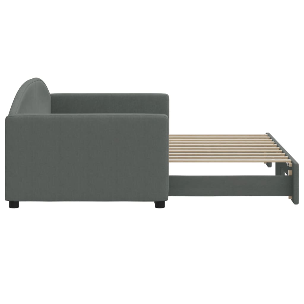 daybed med udtræk 90x190 cm stof mørkegrå