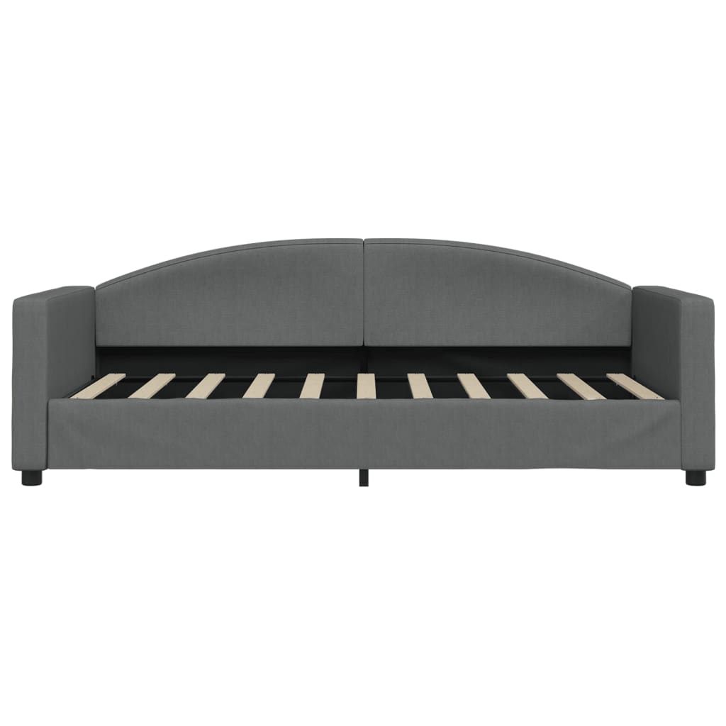 daybed med udtræk 90x190 cm stof mørkegrå