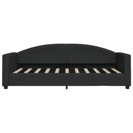 daybed med udtræk 90x190 cm stof sort