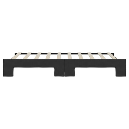 daybed med udtræk 90x190 cm stof sort