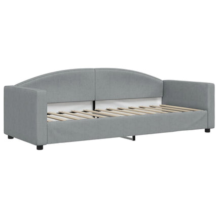 daybed med udtræk og madras 80x200 cm stof lysegrå