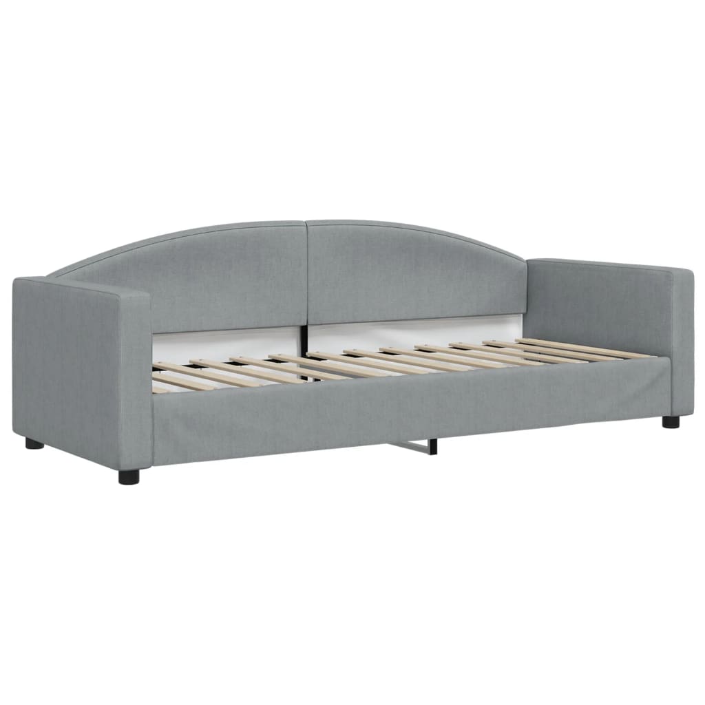daybed med udtræk og madras 80x200 cm stof lysegrå