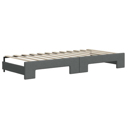 daybed med udtræk og madras 80x200 cm stof mørkegrå