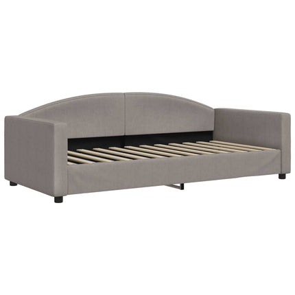 daybed med udtræk og madras 90x200 cm stof gråbrun