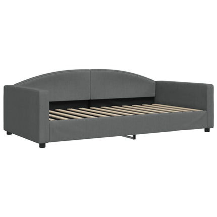 daybed med udtræk og madras 100x200 cm stof mørkegrå