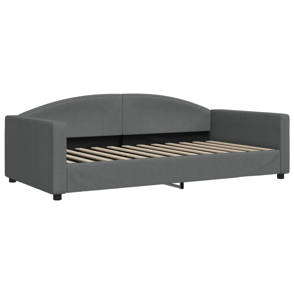 daybed med udtræk og madras 100x200 cm stof mørkegrå