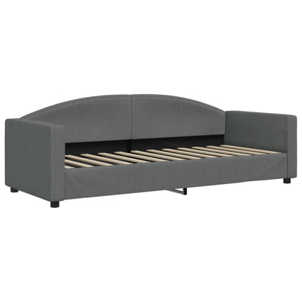 daybed med udtræk og skuffer 80x200 cm stof mørkegrå