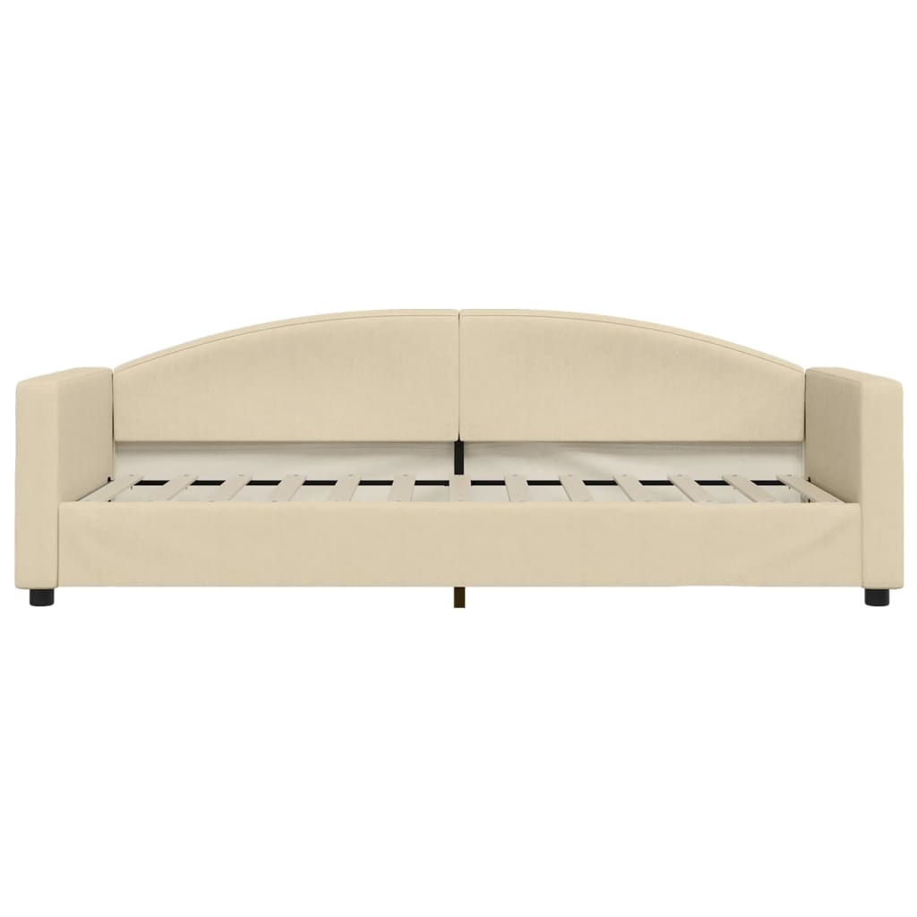 daybed med udtræk og skuffer 80x200 cm stof cremefarvet