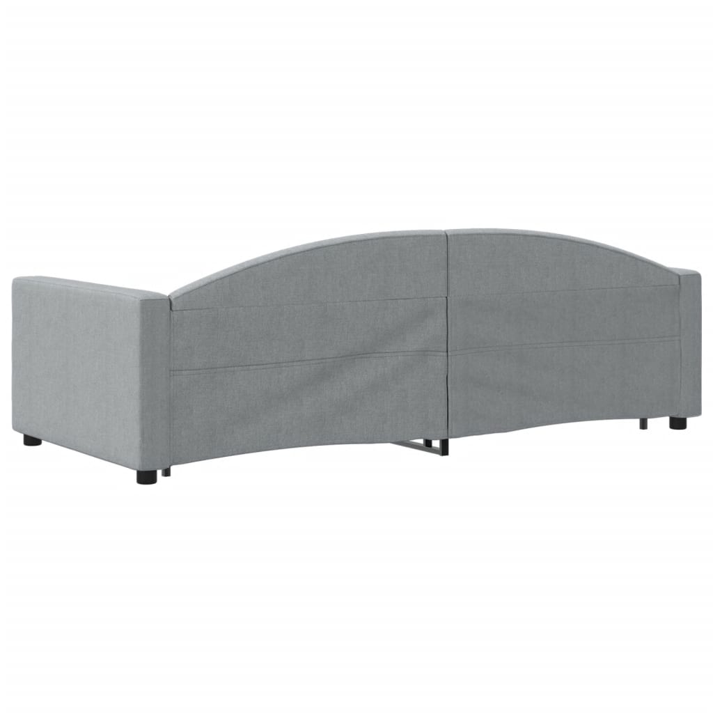 daybed med udtræk og skuffer 90x200 cm stof lysegrå