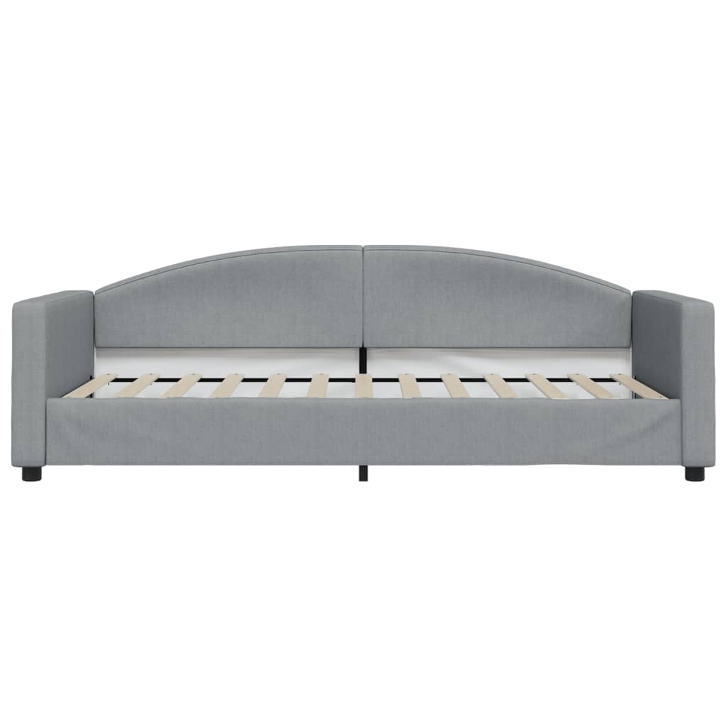 daybed med udtræk og skuffer 90x200 cm stof lysegrå