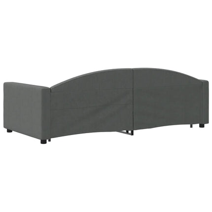 daybed med udtræk og skuffer 90x200 cm stof mørkegrå