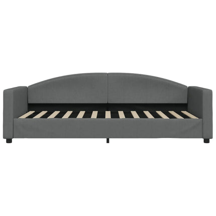 daybed med udtræk og skuffer 90x200 cm stof mørkegrå