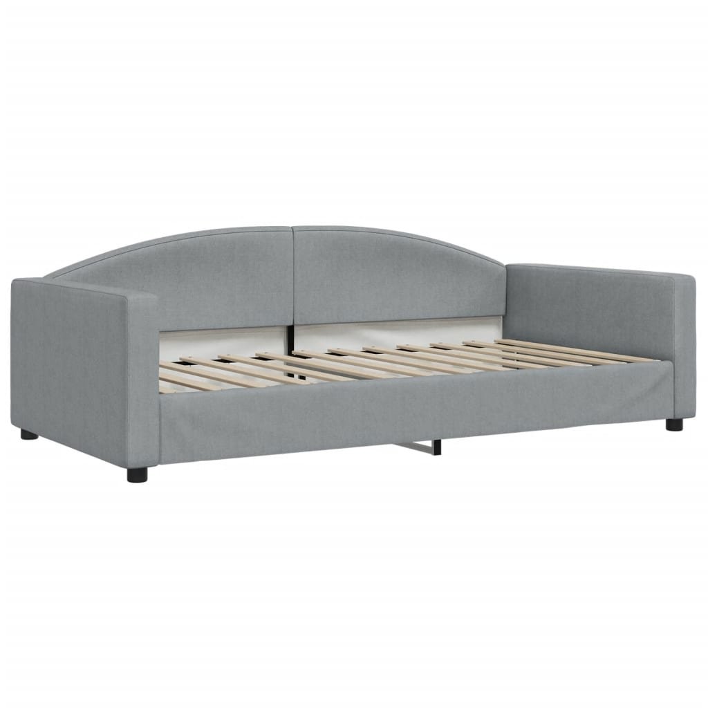 daybed med udtræk og skuffer 100x200 cm stof lysegrå