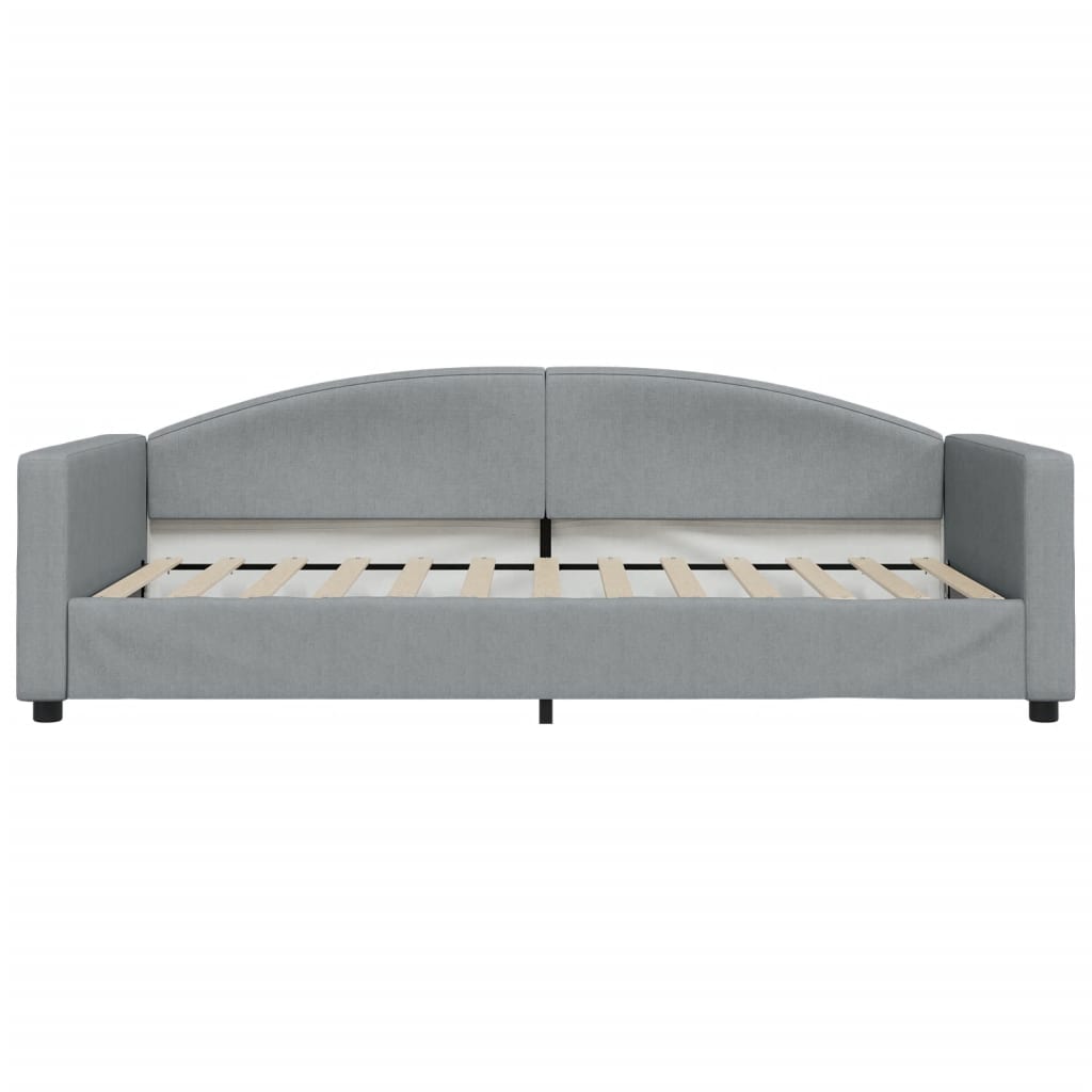 daybed med udtræk og skuffer 100x200 cm stof lysegrå