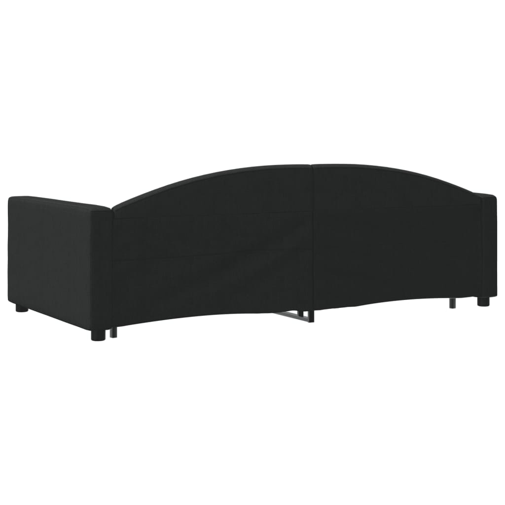 daybed med udtræk og skuffer 100x200 cm stof sort