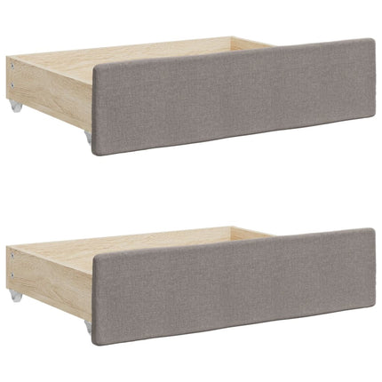 daybed med udtræk og skuffer 100x200 cm stof gråbrun