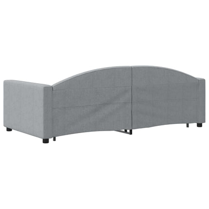 daybed med udtræk og skuffer 90x190 cm stof lysegrå