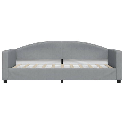 daybed med udtræk og skuffer 90x190 cm stof lysegrå