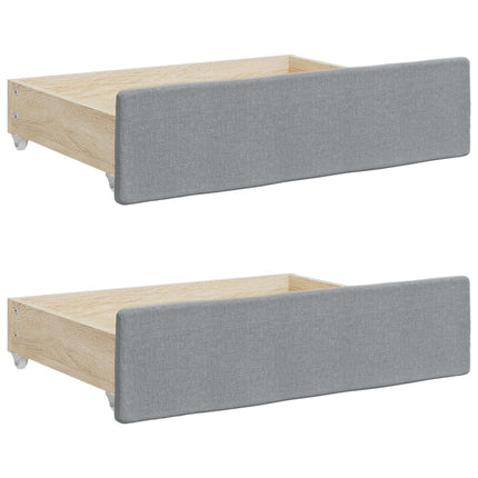 daybed med udtræk og skuffer 90x190 cm stof lysegrå