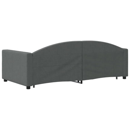 daybed med udtræk og skuffer 90x190 cm stof mørkegrå