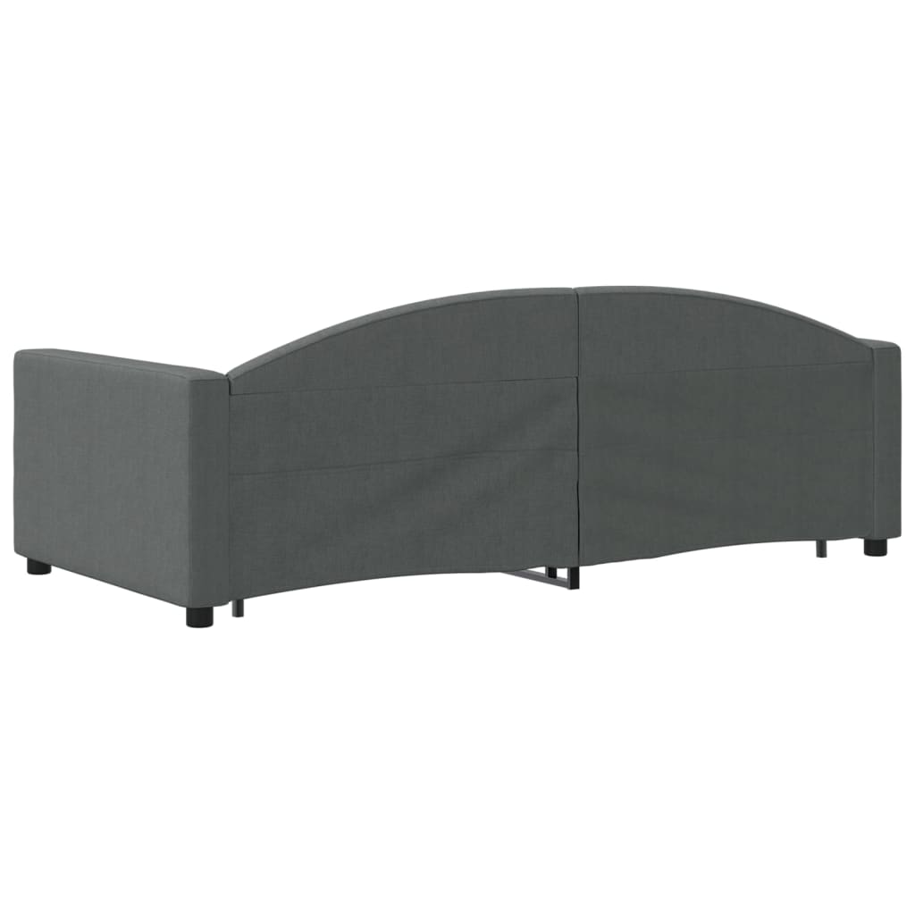 daybed med udtræk og skuffer 90x190 cm stof mørkegrå