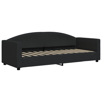 daybed med udtræk og skuffer 80x200 cm stof sort