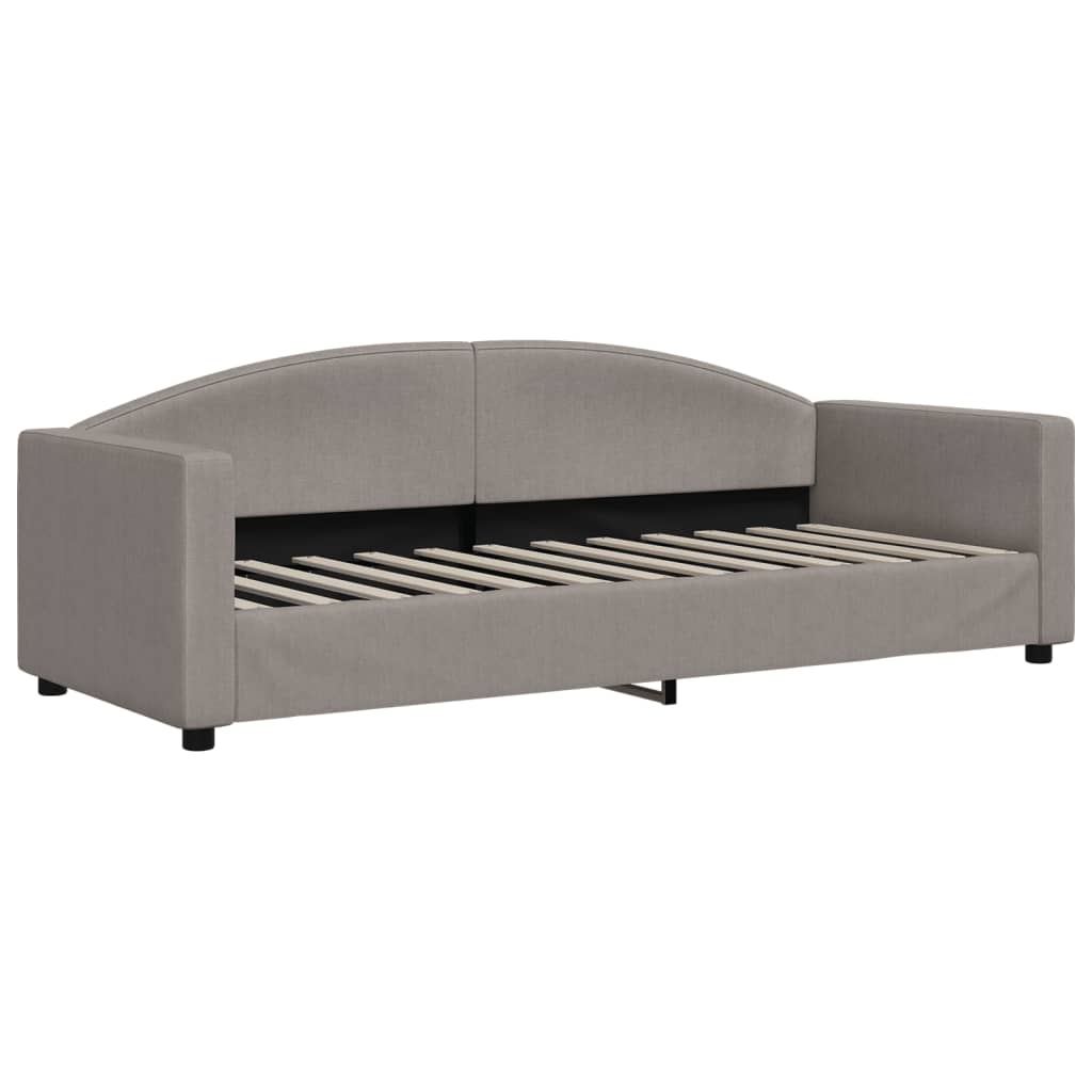 daybed med udtræk og skuffer 80x200 cm stof gråbrun