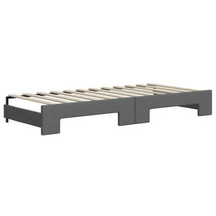 daybed med udtræk og skuffer 90x200 cm stof mørkegrå