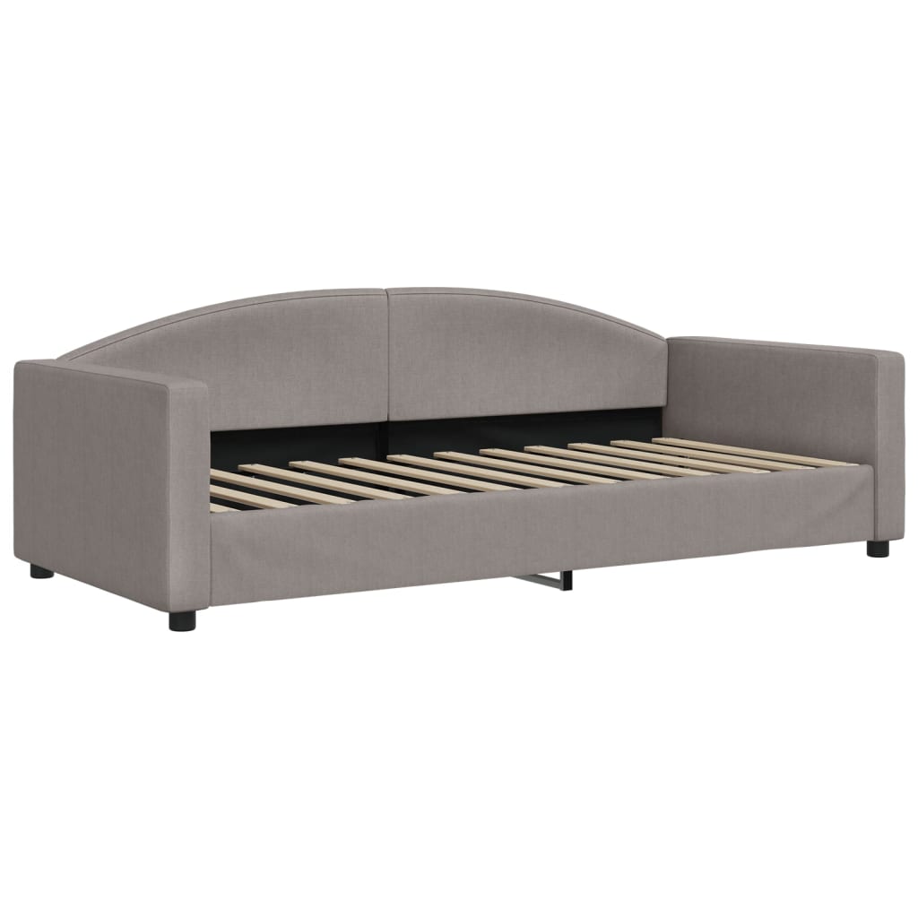 daybed med udtræk og skuffer 90x200 cm stof gråbrun