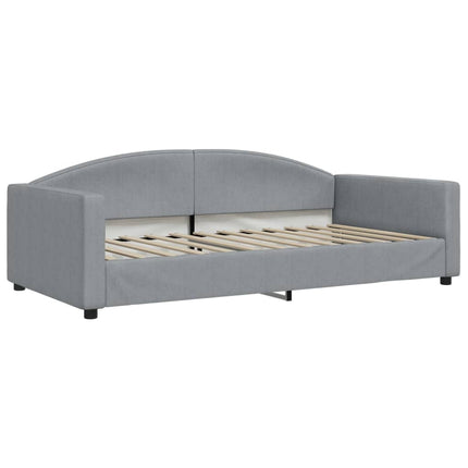 daybed med udtræk og skuffer 100x200 cm stof lysegrå