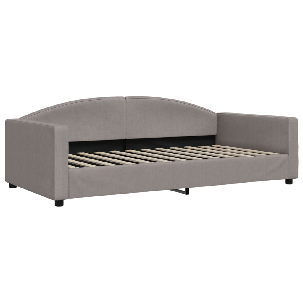 daybed med udtræk og skuffer 100x200 cm stof gråbrun