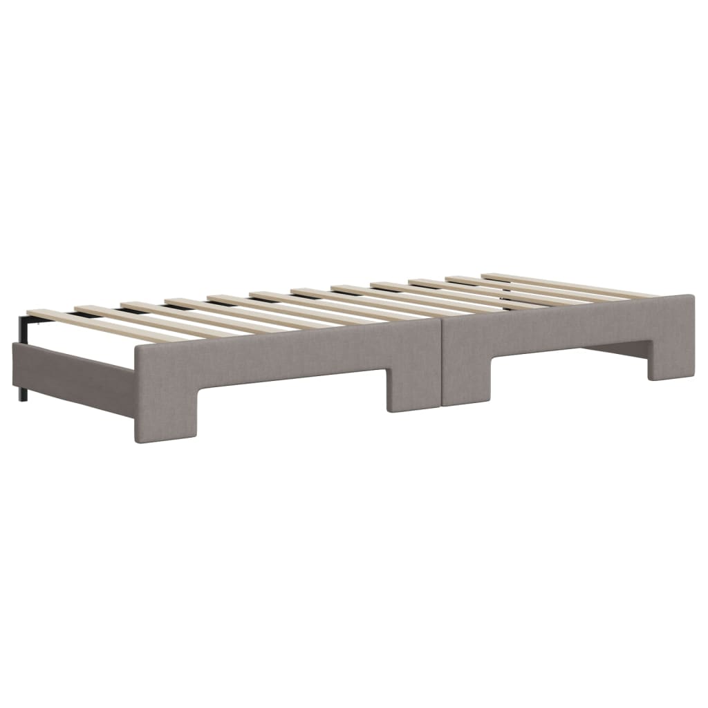 daybed med udtræk og skuffer 100x200 cm stof gråbrun