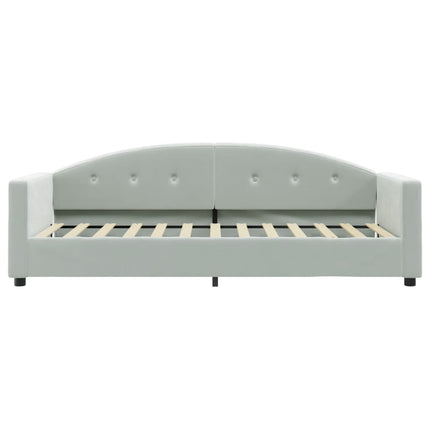 daybed med madras 80x200 cm velour lysegrå