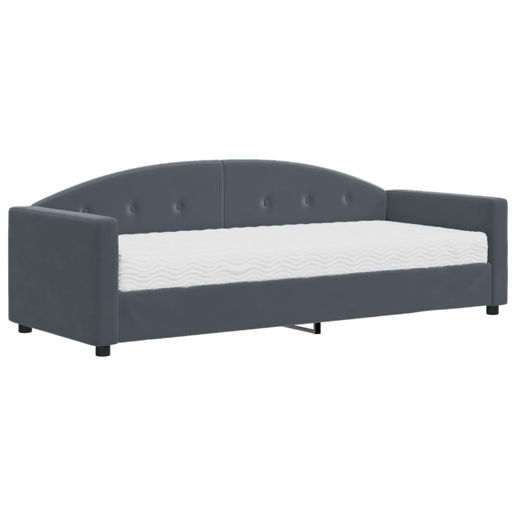 daybed med madras 80x200 cm velour mørkegrå