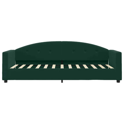 daybed med madras 90x200 cm velour mørkegrøn