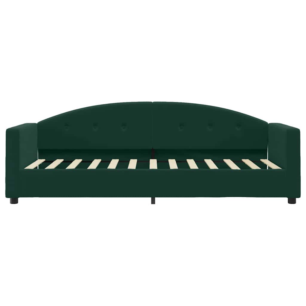 daybed med madras 90x200 cm velour mørkegrøn