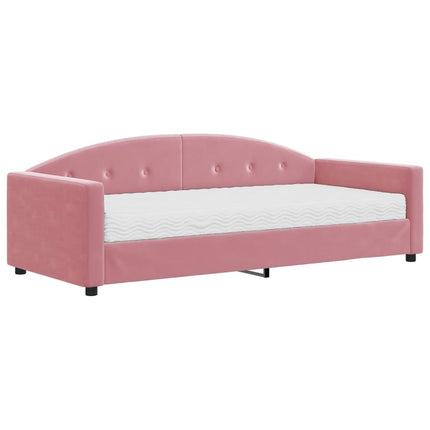 daybed med madras 90x200 cm velour pink