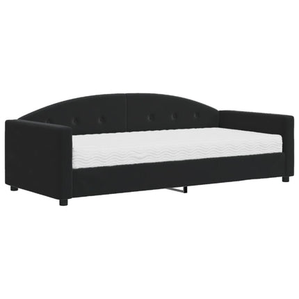 daybed med madras 90x190 cm velour sort