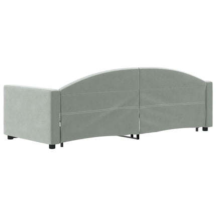daybed med udtræk 80x200 cm velour lysegrå