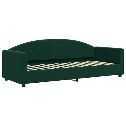 daybed med udtræk 80x200 cm velour mørkegrøn