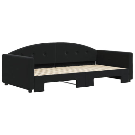 daybed med udtræk 100x200 cm velour sort