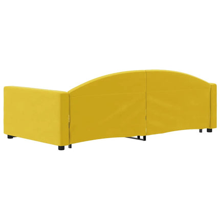 daybed med udtræk og skuffer 100x200 cm velour gul