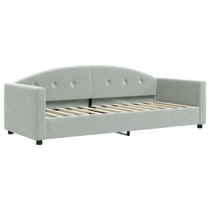 daybed med udtræk og skuffer 80x200 cm velour lysegrå