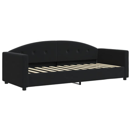 daybed med udtræk og skuffer 80x200 cm velour sort