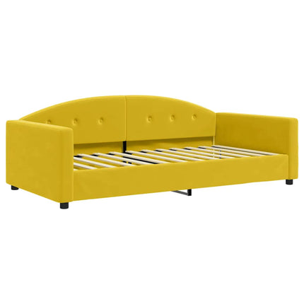 daybed med udtræk og skuffer 100x200 cm velour gul
